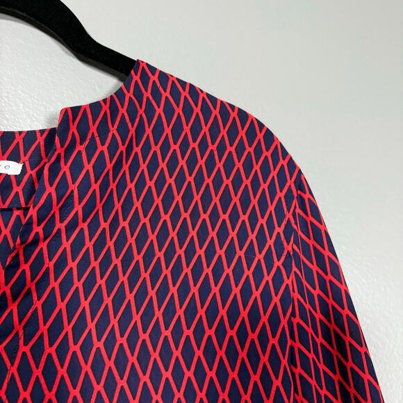 Violet + Claire Women's Red & Blue Retro Preppy Top - Size Large - Country Club - Picture 2 of 6